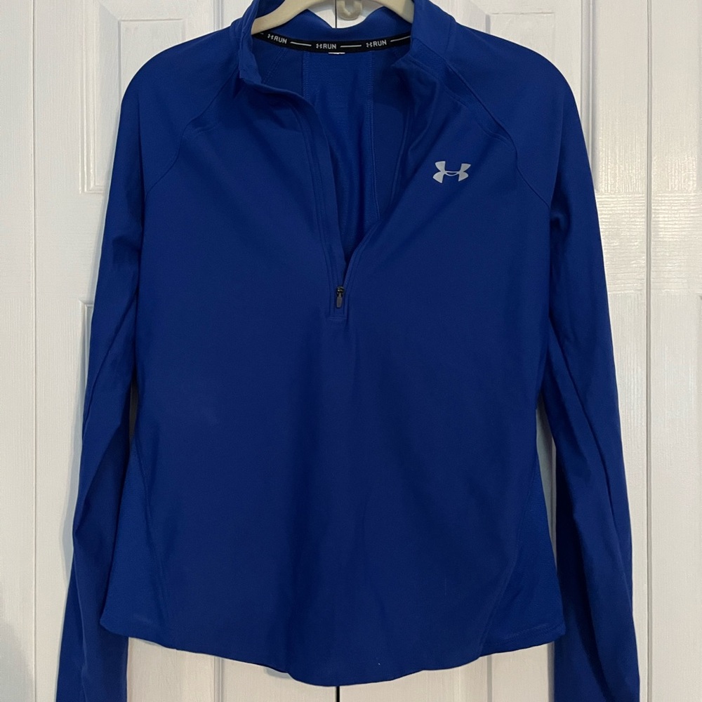 Under Armour Women's 1/4 Zip Blue Long Sleeve Top